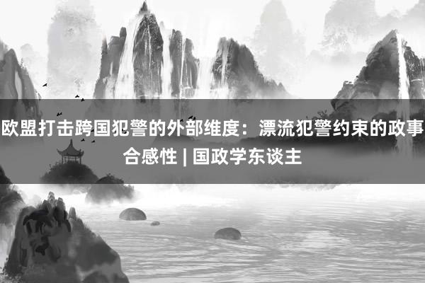 欧盟打击跨国犯警的外部维度：漂流犯警约束的政事合感性 | 国政学东谈主