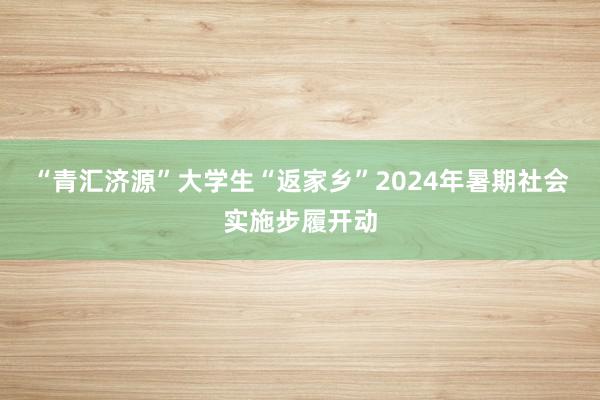 “青汇济源”大学生“返家乡”2024年暑期社会实施步履开动